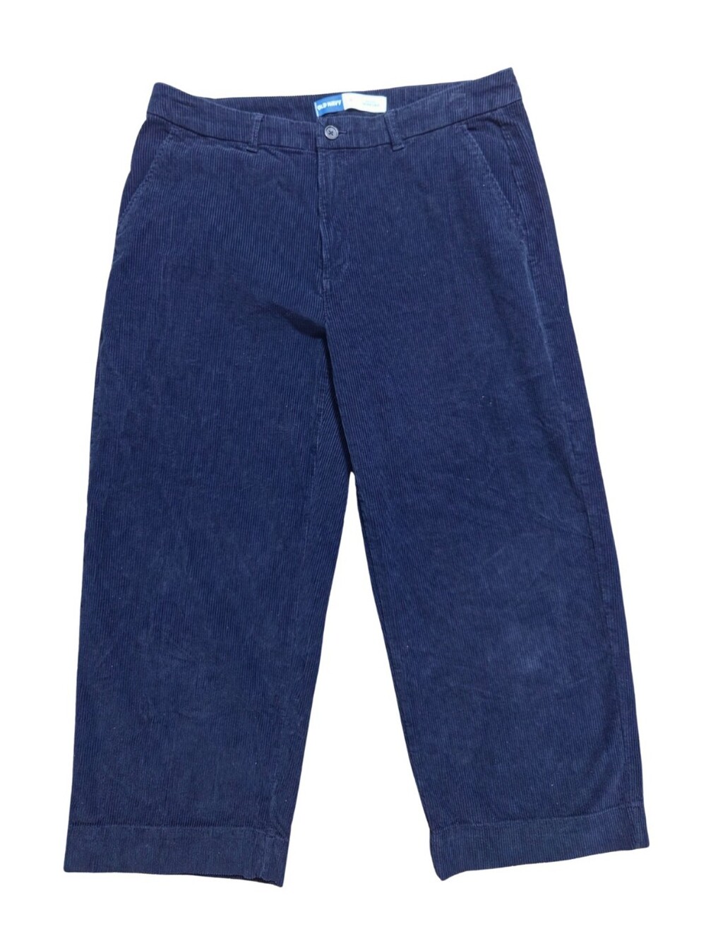 Old Navy High Rise Wide Leg Corduroy Pants Womens 16 Navy Blue Preppy Academia